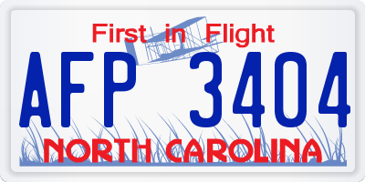 NC license plate AFP3404