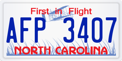 NC license plate AFP3407