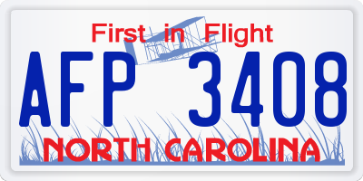 NC license plate AFP3408