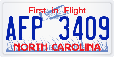 NC license plate AFP3409