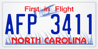 NC license plate AFP3411