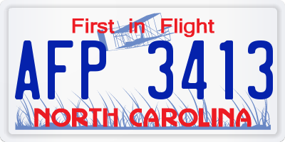 NC license plate AFP3413
