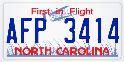 NC license plate AFP3414