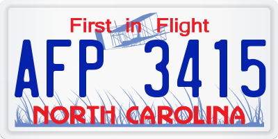 NC license plate AFP3415