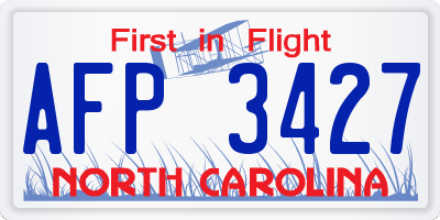 NC license plate AFP3427