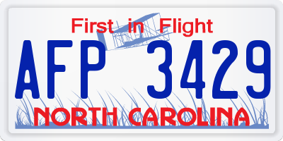 NC license plate AFP3429
