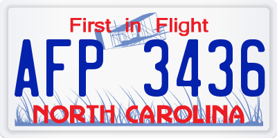 NC license plate AFP3436