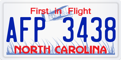 NC license plate AFP3438