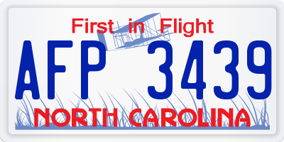 NC license plate AFP3439