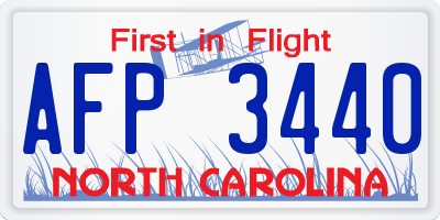 NC license plate AFP3440