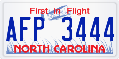 NC license plate AFP3444