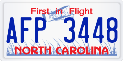 NC license plate AFP3448