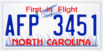 NC license plate AFP3451