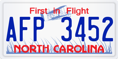 NC license plate AFP3452