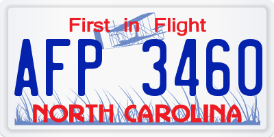 NC license plate AFP3460