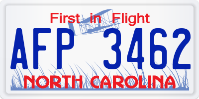 NC license plate AFP3462