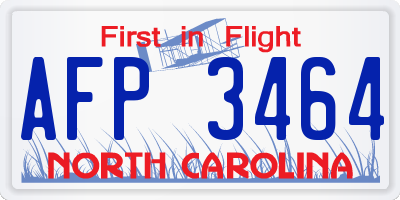 NC license plate AFP3464