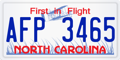 NC license plate AFP3465