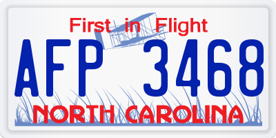 NC license plate AFP3468