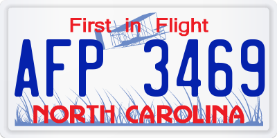 NC license plate AFP3469