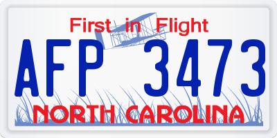 NC license plate AFP3473
