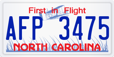 NC license plate AFP3475