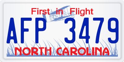 NC license plate AFP3479