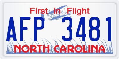 NC license plate AFP3481