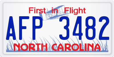 NC license plate AFP3482