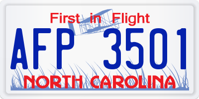 NC license plate AFP3501