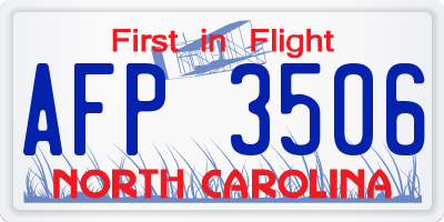 NC license plate AFP3506