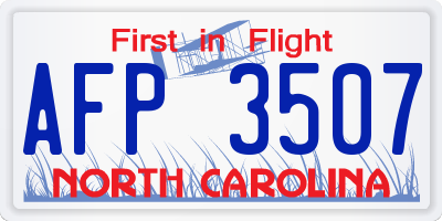 NC license plate AFP3507