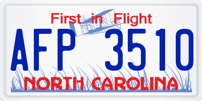 NC license plate AFP3510