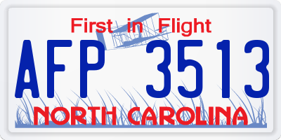 NC license plate AFP3513