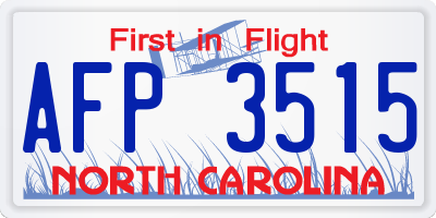 NC license plate AFP3515