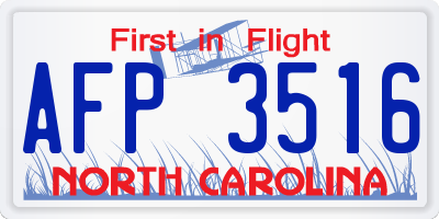 NC license plate AFP3516