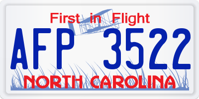 NC license plate AFP3522