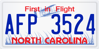 NC license plate AFP3524