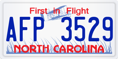 NC license plate AFP3529