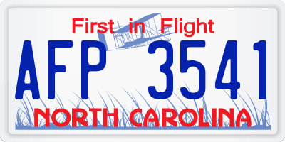 NC license plate AFP3541