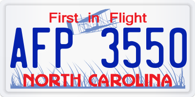 NC license plate AFP3550
