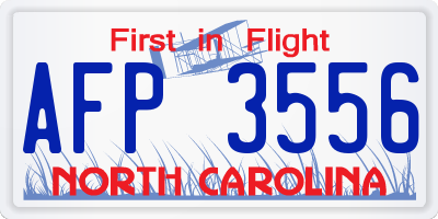 NC license plate AFP3556