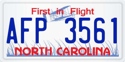 NC license plate AFP3561