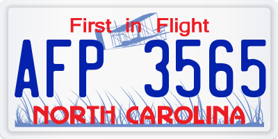 NC license plate AFP3565