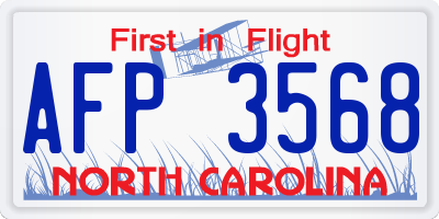 NC license plate AFP3568
