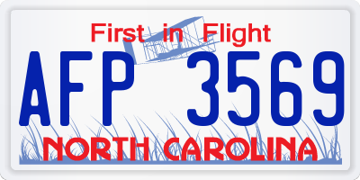 NC license plate AFP3569