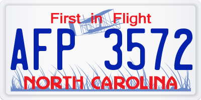 NC license plate AFP3572