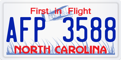 NC license plate AFP3588