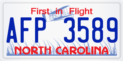 NC license plate AFP3589