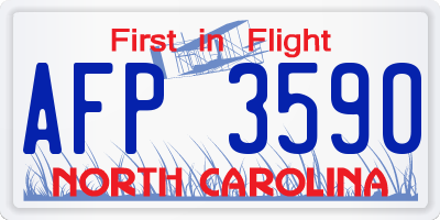 NC license plate AFP3590
